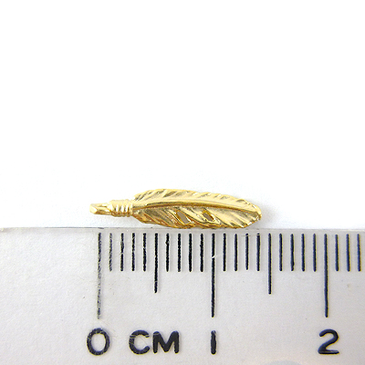 銅鍍霧金色單孔葉子-12mm